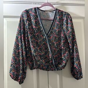 Miami Floral Wrap Blouse - Multicolor